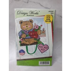 Design Works Cross Stitch Bookmark Kit Bear Hug JAS 041